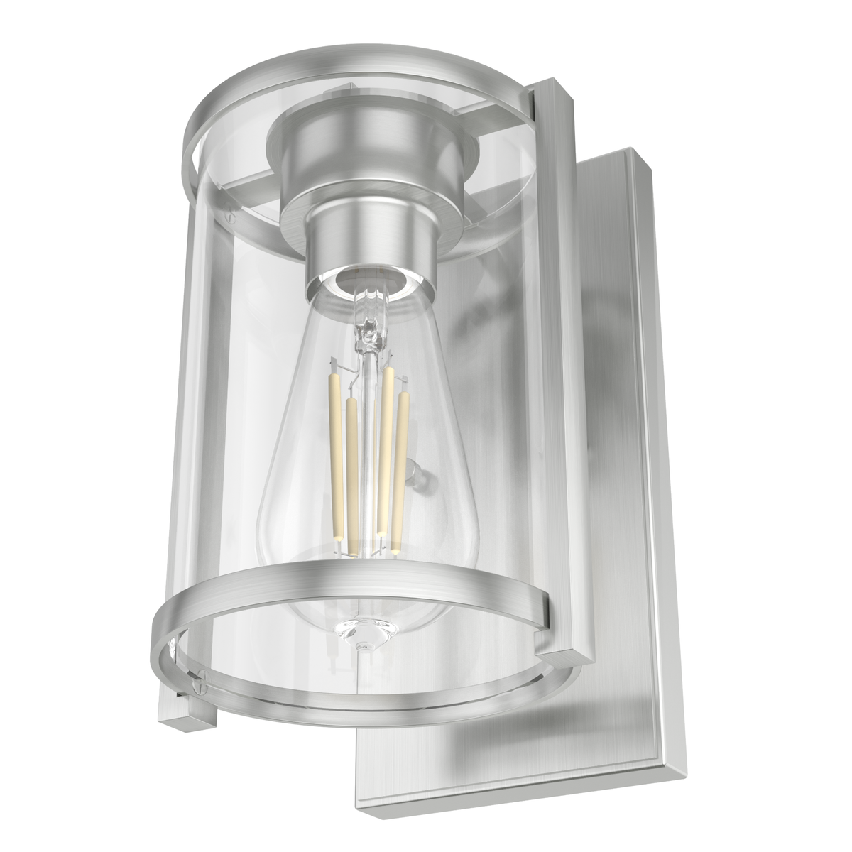 Astwood 10.25-inch 1-light Brushed Nickel Wall Sconce with Clear Glass