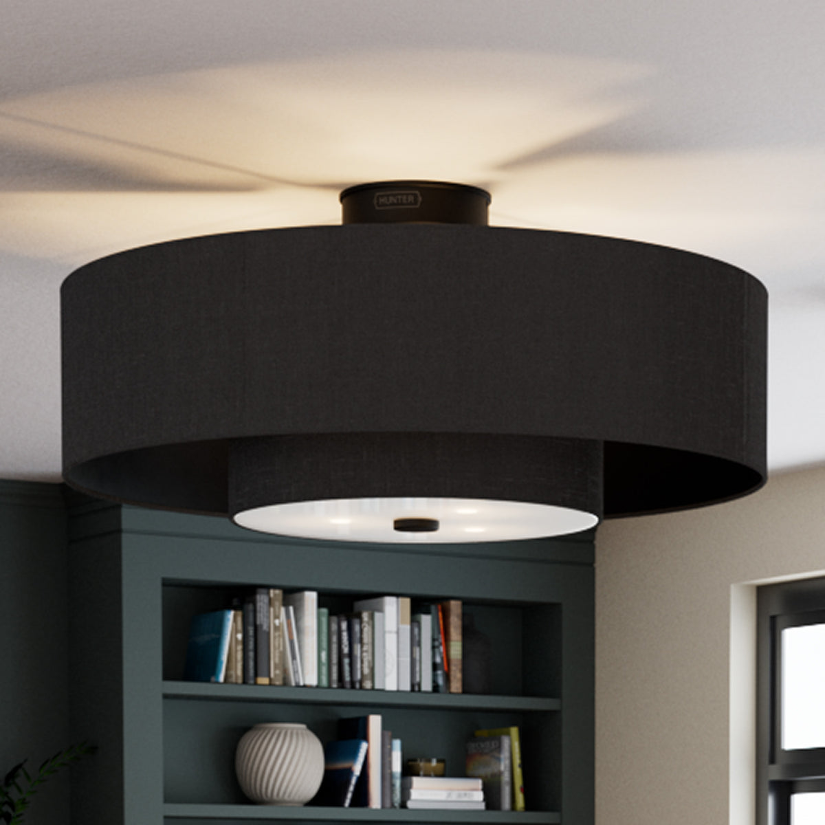 30 inch Brookside Matte Black Ceiling Fan with LED Light Kit and Remote