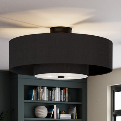 30 inch Brookside Matte Black Ceiling Fan with LED Light Kit and Remote