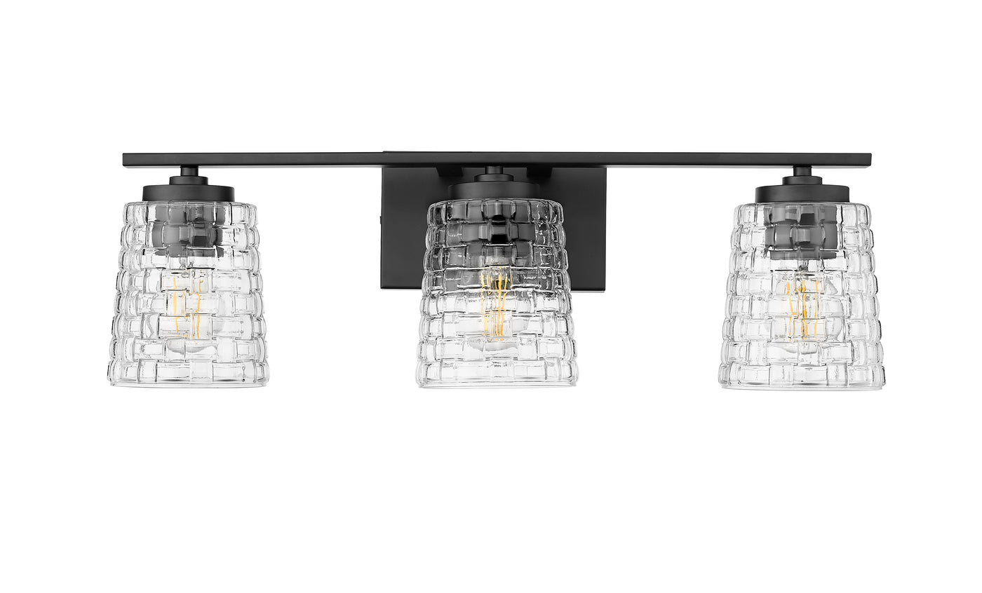 23'' Saben Matte Black 3 Light Bath Vanity