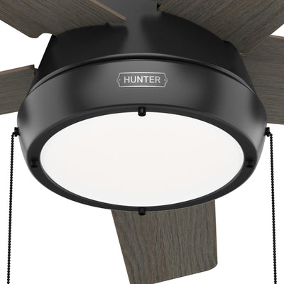 44 inch Burroughs Matte Black Ceiling Fan with LED Light Kit and Pull Chain