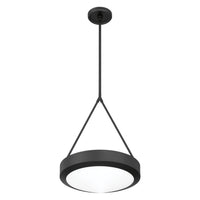 Agate 15-inch 3-light Matte Black Pendant Light with Opal Glass Shade
