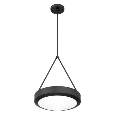 Agate 15-inch 3-light Matte Black Pendant Light with Opal Glass Shade