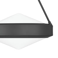 Agate 15-inch 3-light Matte Black Pendant Light with Opal Glass Shade