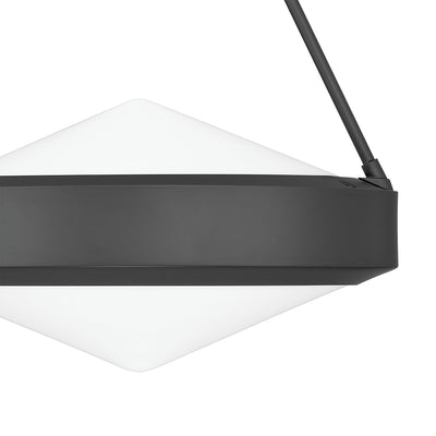 Agate 15-inch 3-light Matte Black Pendant Light with Opal Glass Shade