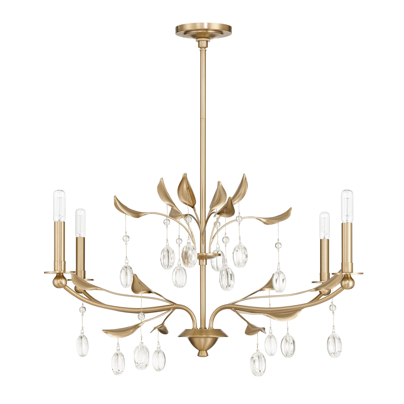 Presley 36-inch 4-light Champagne Gold Chandelier with Clear Glass Drops