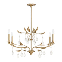 Presley 36-inch 4-light Champagne Gold Chandelier with Clear Glass Drops