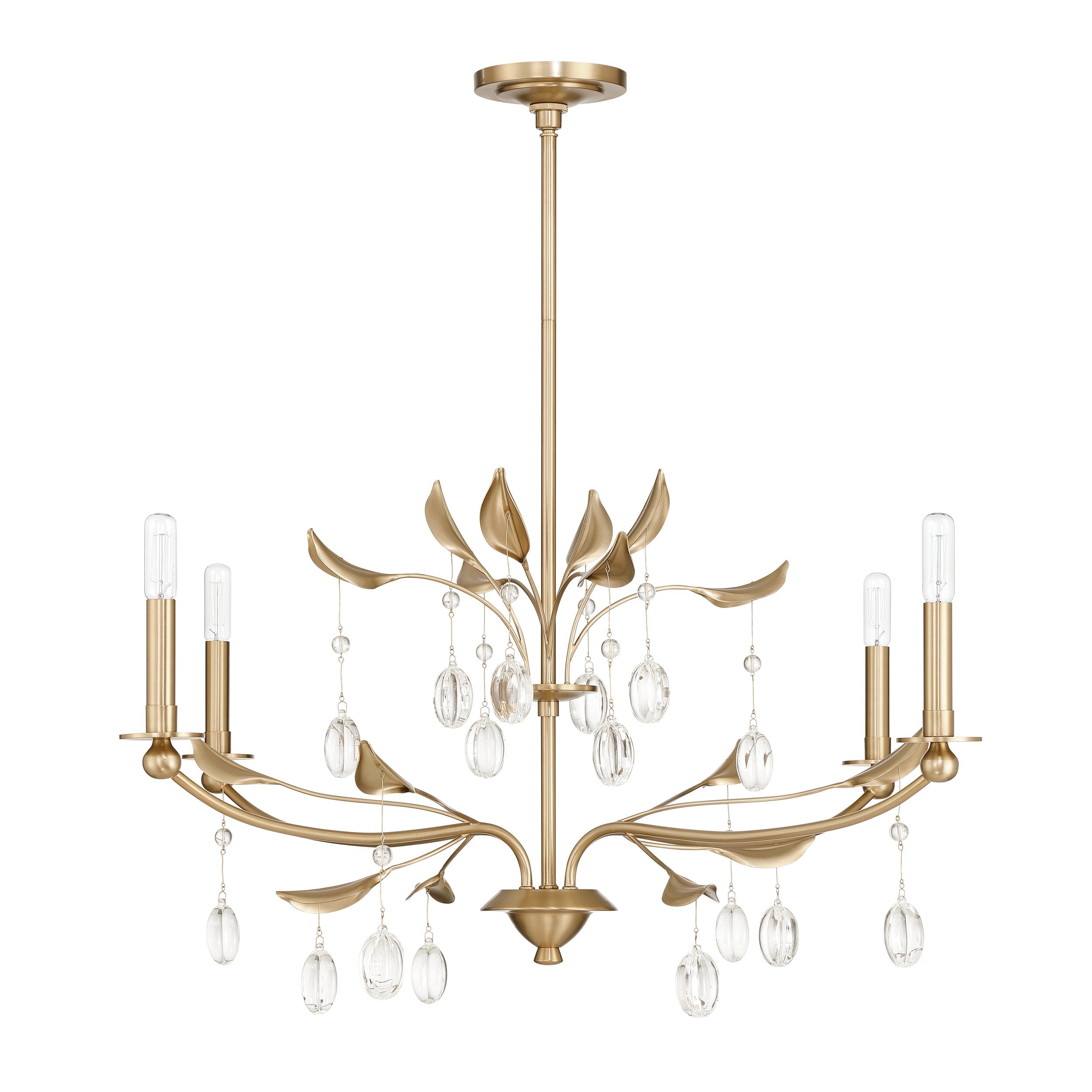 Presley 36-inch 4-light Champagne Gold Chandelier with Clear Glass Drops