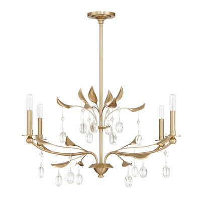 Presley 36-inch 4-light Champagne Gold Chandelier with Clear Glass Drops