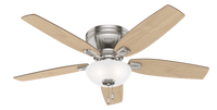 52 inch Kenbridge Brushed Nickel Low Profile Ceiling Fan with LED Light Kit and Pull Chain