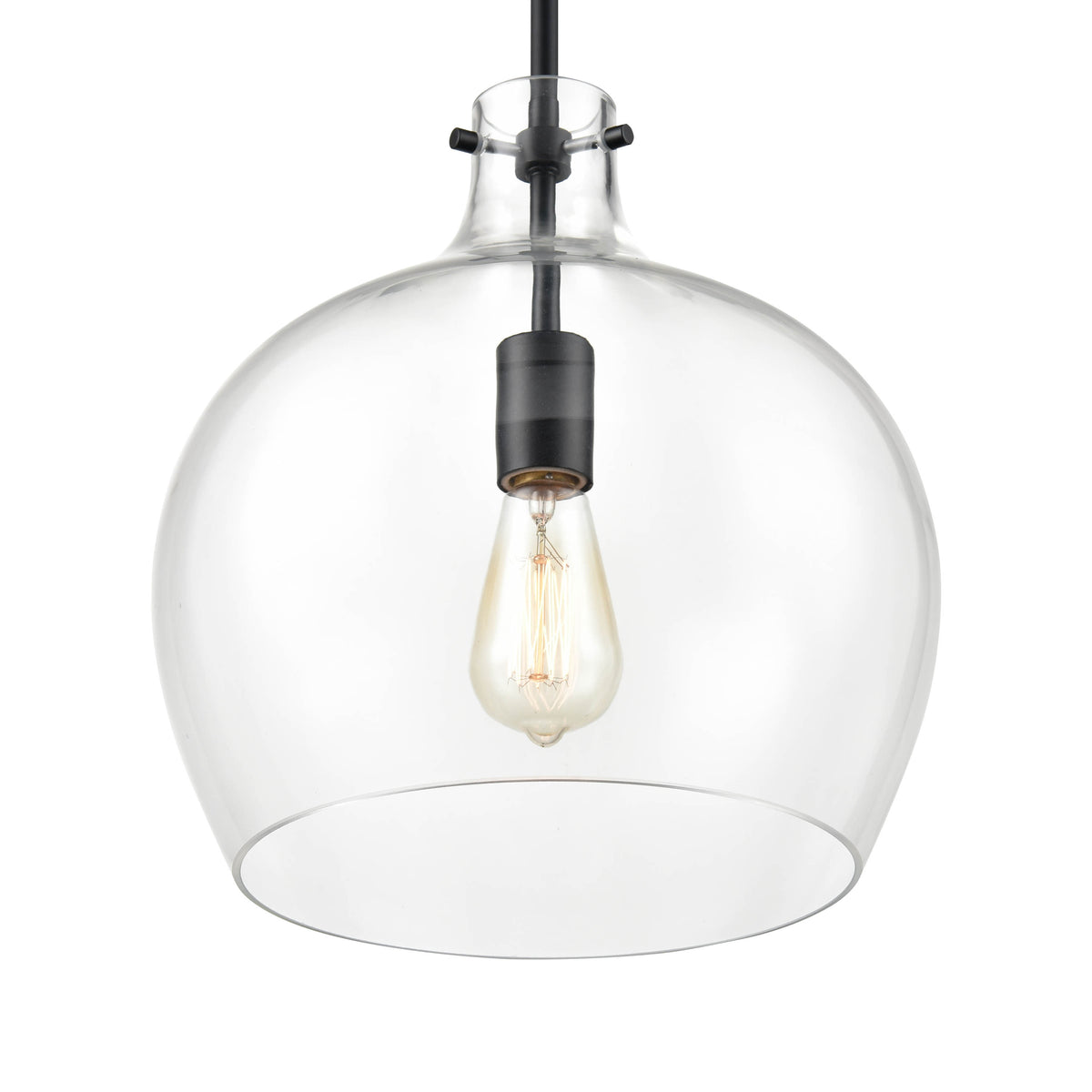 13-inch Matte Black 1-Light Pendant Light