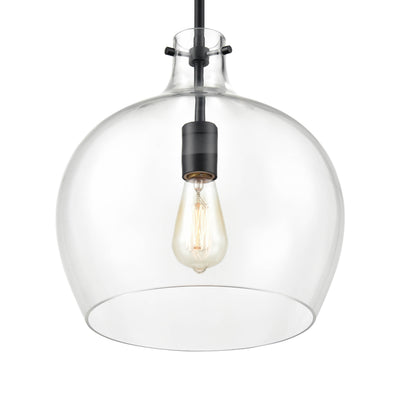 13-inch Matte Black 1-Light Pendant Light