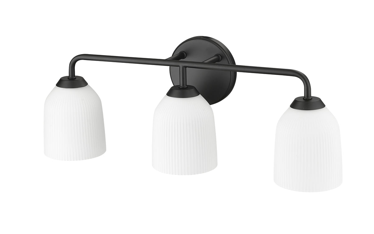 22.75'' Norah Matte Black 3 Light Bath Vanity