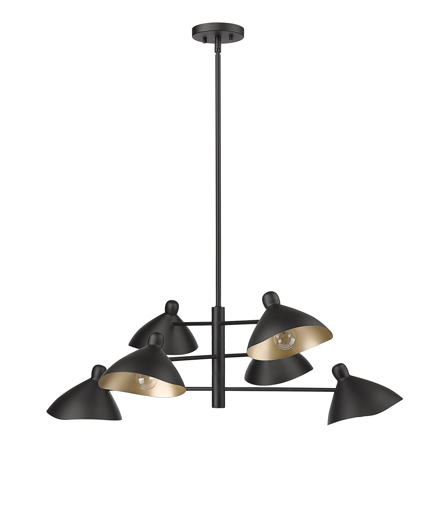 12'' Warhol Matte Black 6 Light Chandelier