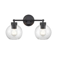 16'' Jonatan Matte Black 2 Light Bath Vanity