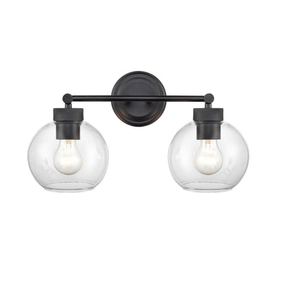 16'' Jonatan Matte Black 2 Light Bath Vanity