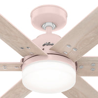 44 inch Pacer Blush Pink Ceiling Fan with LED Light Kit and Handheld Remote