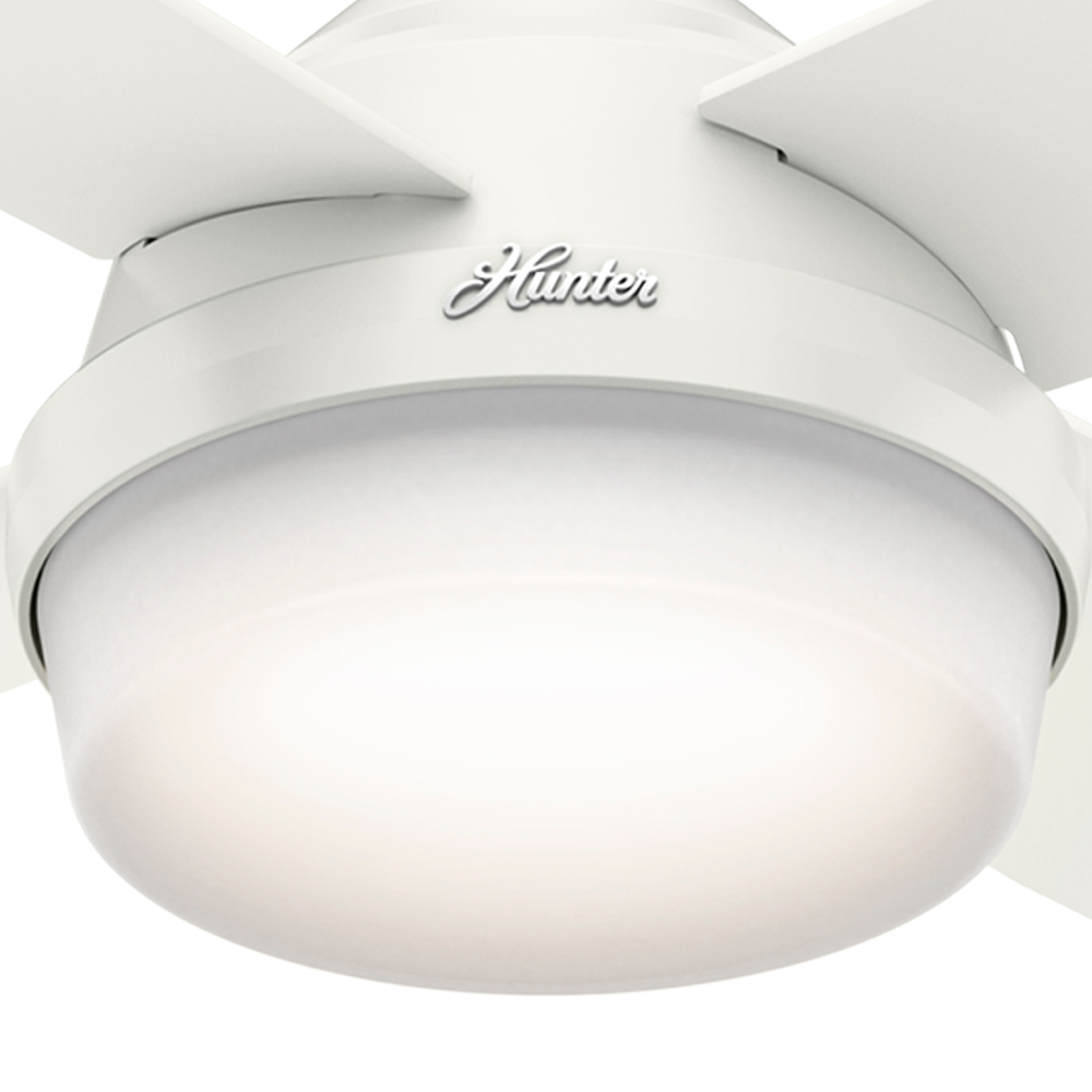 52 inch Dempsey Fresh White Damp Rated Ceiling Fan with LED Light Kit and Handheld Remote