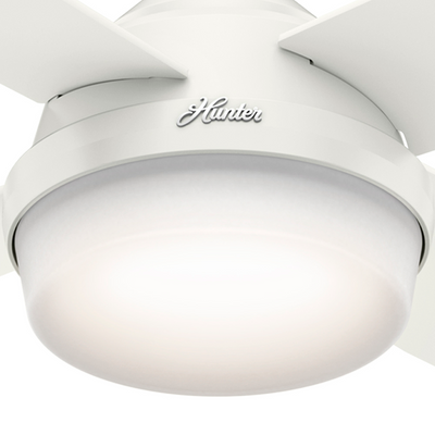 52 inch Dempsey Fresh White Damp Rated Ceiling Fan with LED Light Kit and Handheld Remote