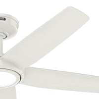 44 inch Zentech Wi-Fi ENERGY STAR® Fresh White LED Damp Rated Ceiling Fan Handheld Remote