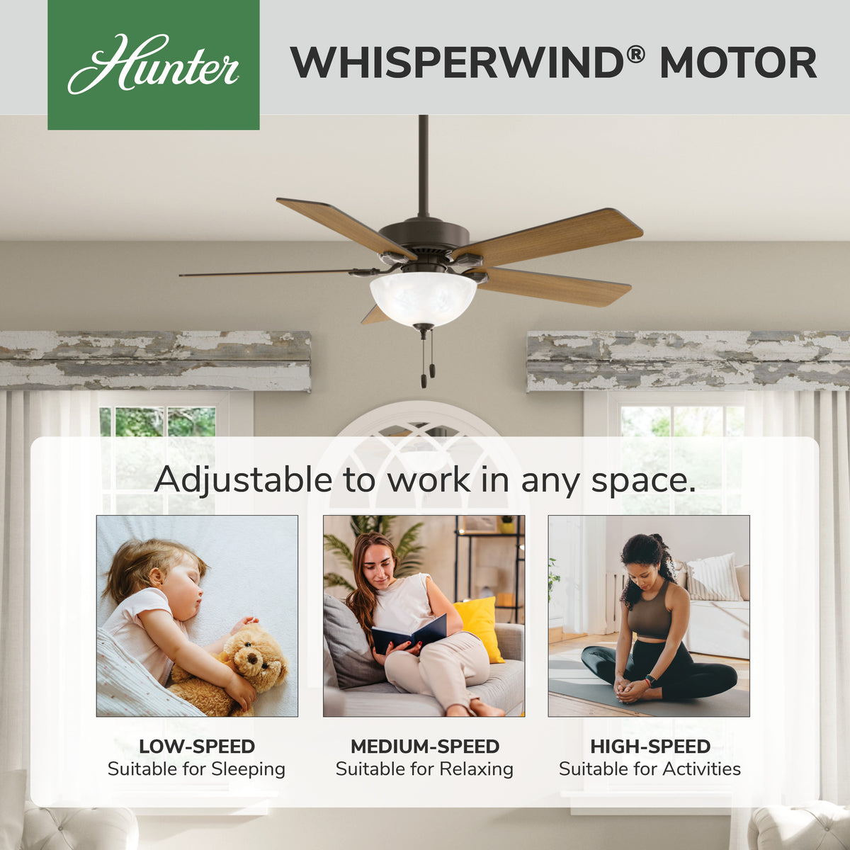 52 inch Swanson New Bronze Ceiling Fan with LED Light Kit and Pull Chain