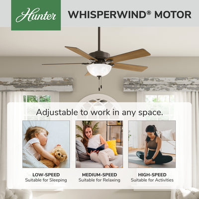 52 inch Swanson New Bronze Ceiling Fan with LED Light Kit and Pull Chain