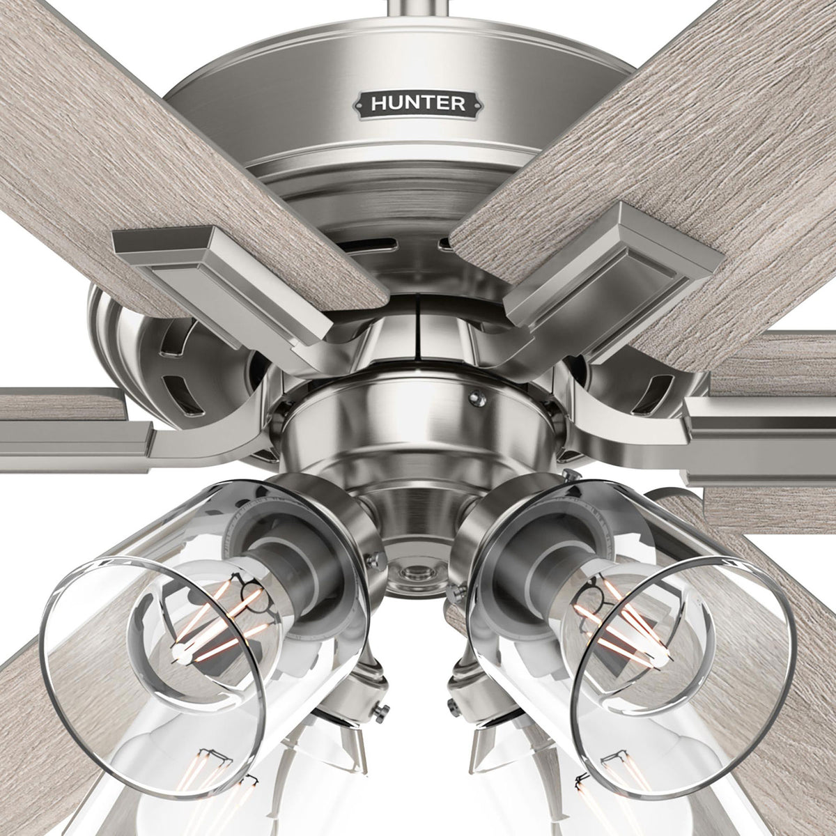 52 inch Fonthill ENERGY STAR® HunterExpress Brushed Nickel Ceiling Fan with LED Light Kit and Handheld Remote
