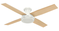 52 inch Dempsey Fresh White Low Profile Ceiling Fan and Handheld Remote
