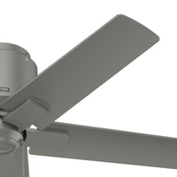 44 inch Terrace Cove Matte Silver Low Profile Damp Rated Ceiling Fan and Pull Chain