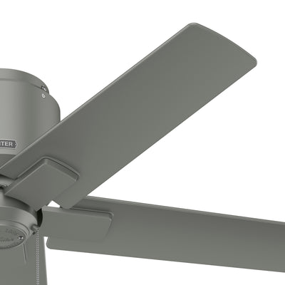 44 inch Terrace Cove Matte Silver Low Profile Damp Rated Ceiling Fan and Pull Chain