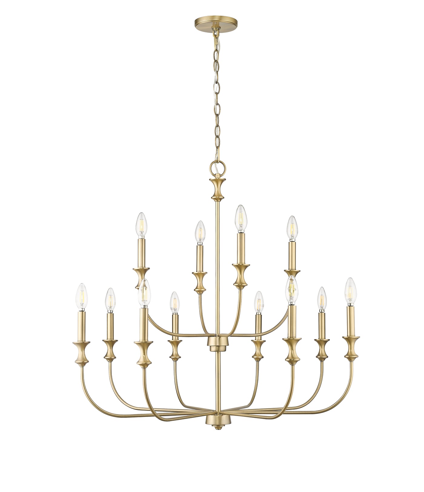 31.5'' Savanne Vintage Brass 12 Light Chandelier