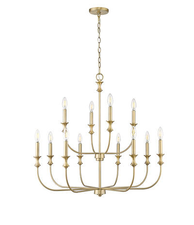 31.5'' Savanne Vintage Brass 12 Light Chandelier