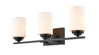 22'' Durham Matte Black 3 Light Bath Vanity