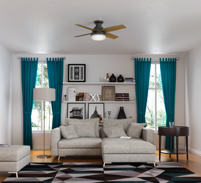 44 inch Dempsey Noble Bronze Low Profile Ceiling Fan with LED Light Kit and Handheld Remote