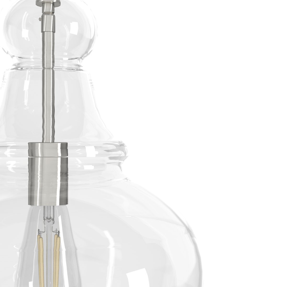 Maple Park 12-inch 1-light Brushed Nickel Pendant with Clear Glass