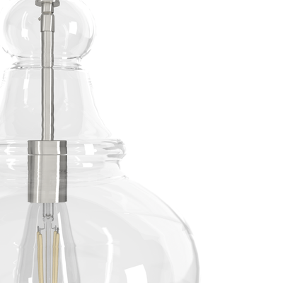 Maple Park 12-inch 1-light Brushed Nickel Pendant with Clear Glass