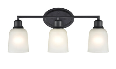 22'' Amberle Matte Black 3 Light Bath Vanity
