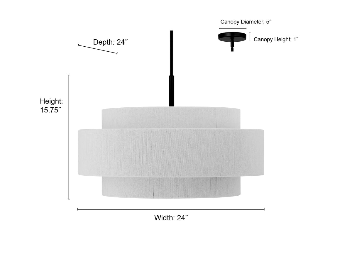 15.75'' Helbert Matte Black 5 Light Pendant