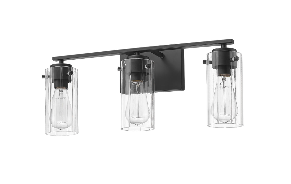 21.5'' Serena Matte Black 3 Light Bath Vanity