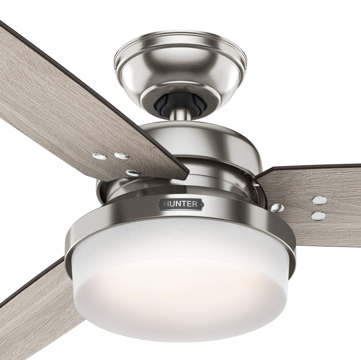 52 inch Sentinel Brushed Nickel Ceiling Fan with LED Light Kit and Handheld Remote