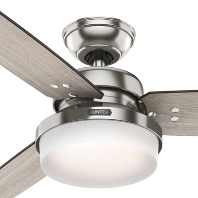 52 inch Sentinel Brushed Nickel Ceiling Fan with LED Light Kit and Handheld Remote