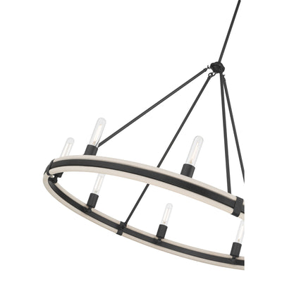 29'' Rovessa Matte Black 8 Light Chandelier
