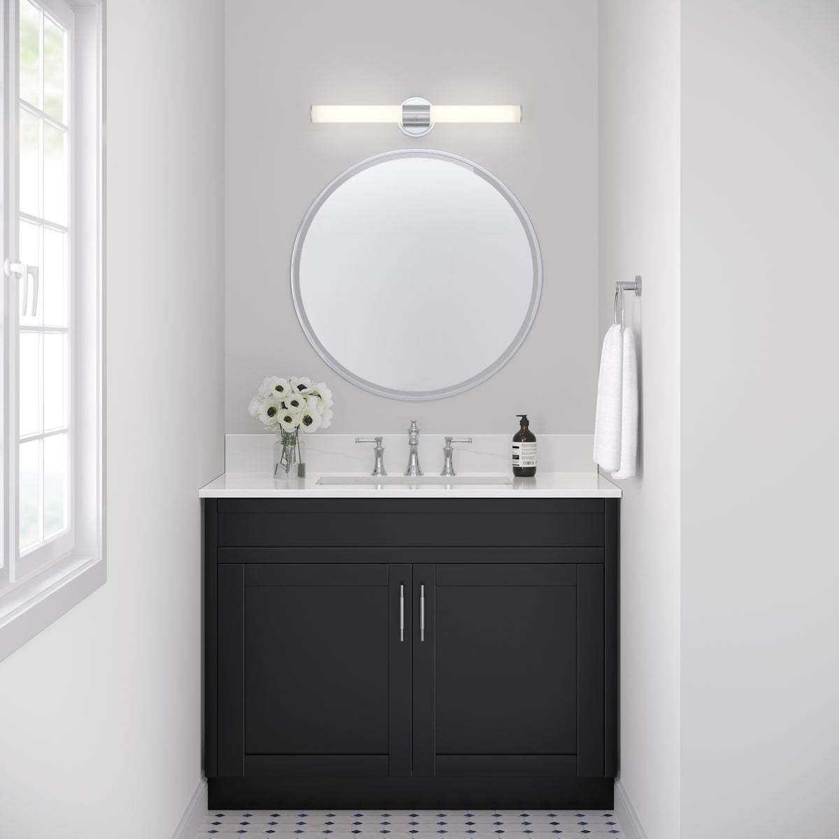 24'' Trumann Polished Chrome 1 Vanity Light