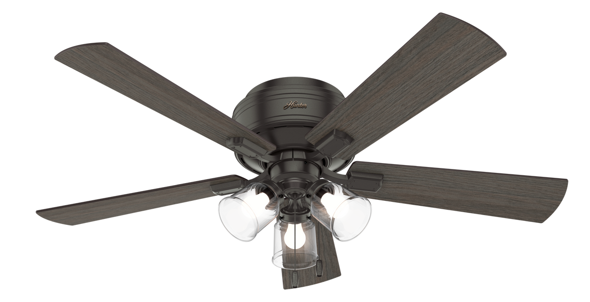 52 inch Crestfield Noble Bronze Low Profile Ceiling Fan with LED Light Kit and Pull Chain