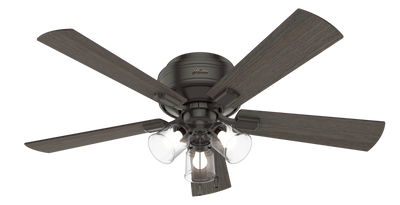 52 inch Crestfield Noble Bronze Low Profile Ceiling Fan with LED Light Kit and Pull Chain