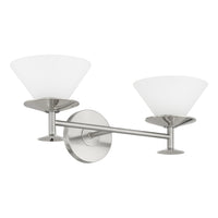Tremolo 20-inch 2-light Brushed Nickel and Polished Nickel Vanity Light with Etched Opal Glass