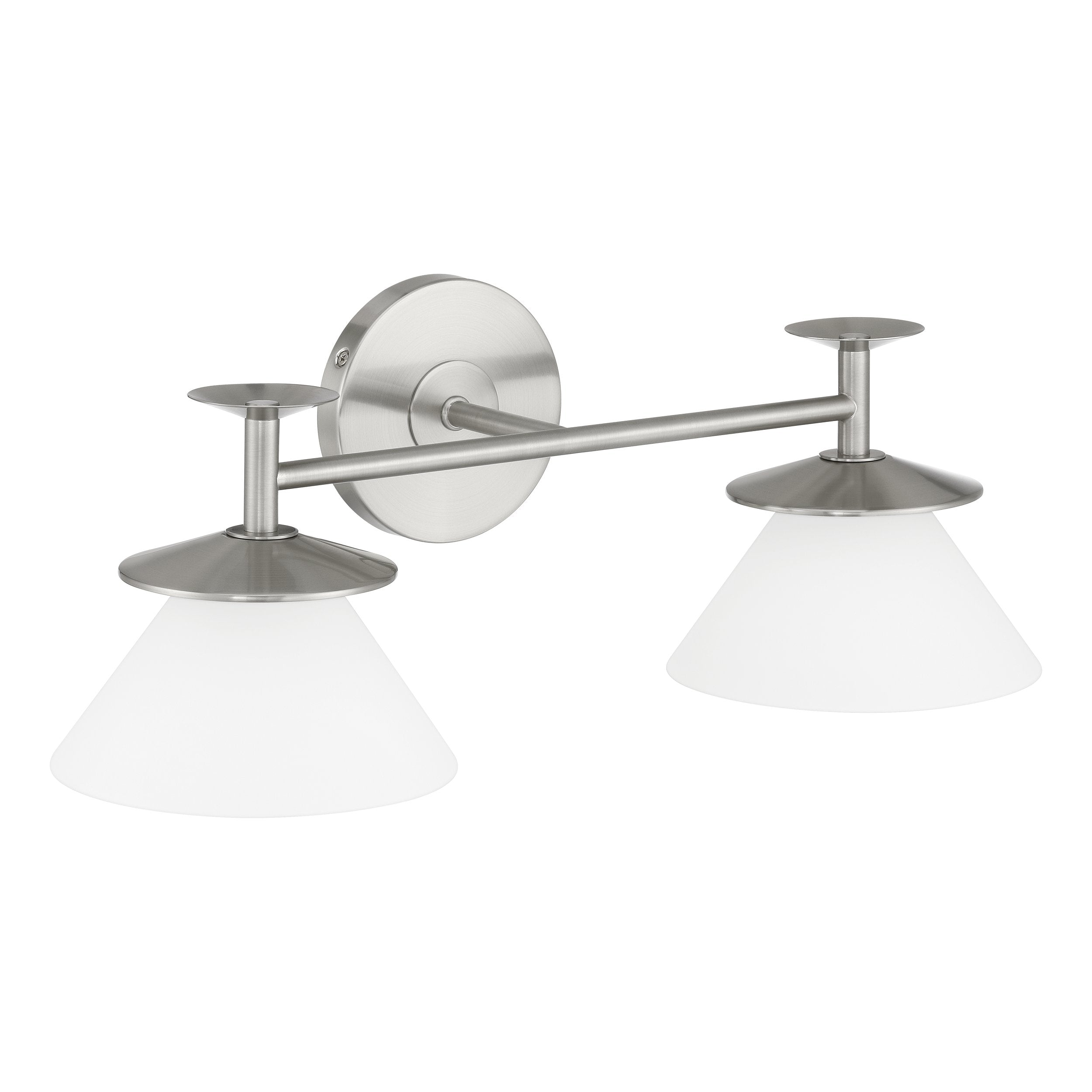 Tremolo 20-inch 2-light Brushed Nickel and Polished Nickel Vanity Light with Etched Opal Glass