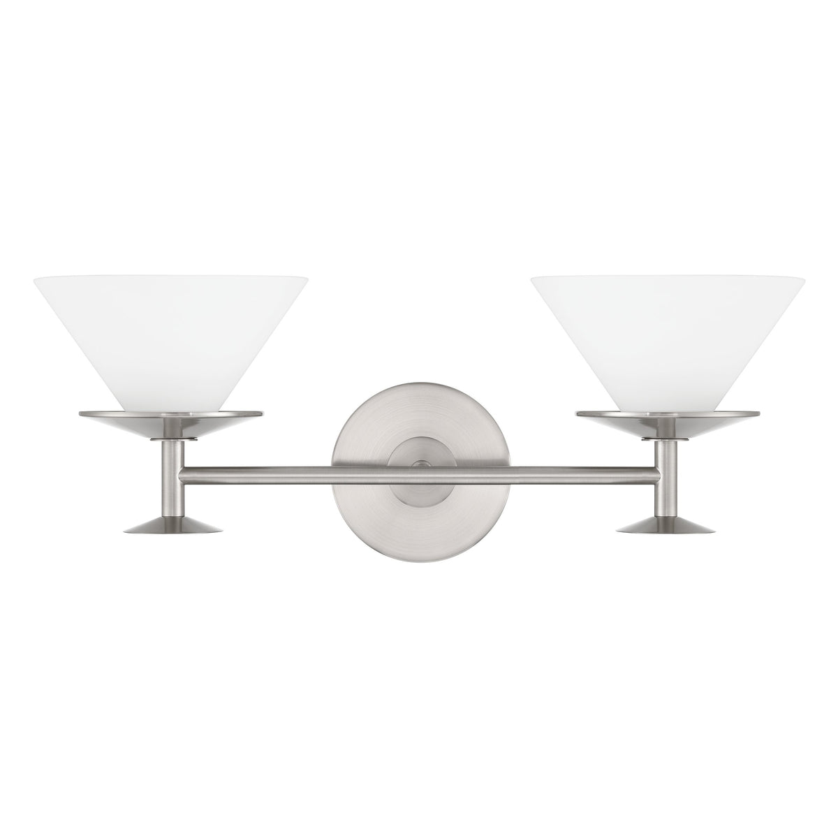 Tremolo 20-inch 2-light Brushed Nickel and Polished Nickel Vanity Light with Etched Opal Glass