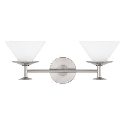 Tremolo 20-inch 2-light Brushed Nickel and Polished Nickel Vanity Light with Etched Opal Glass