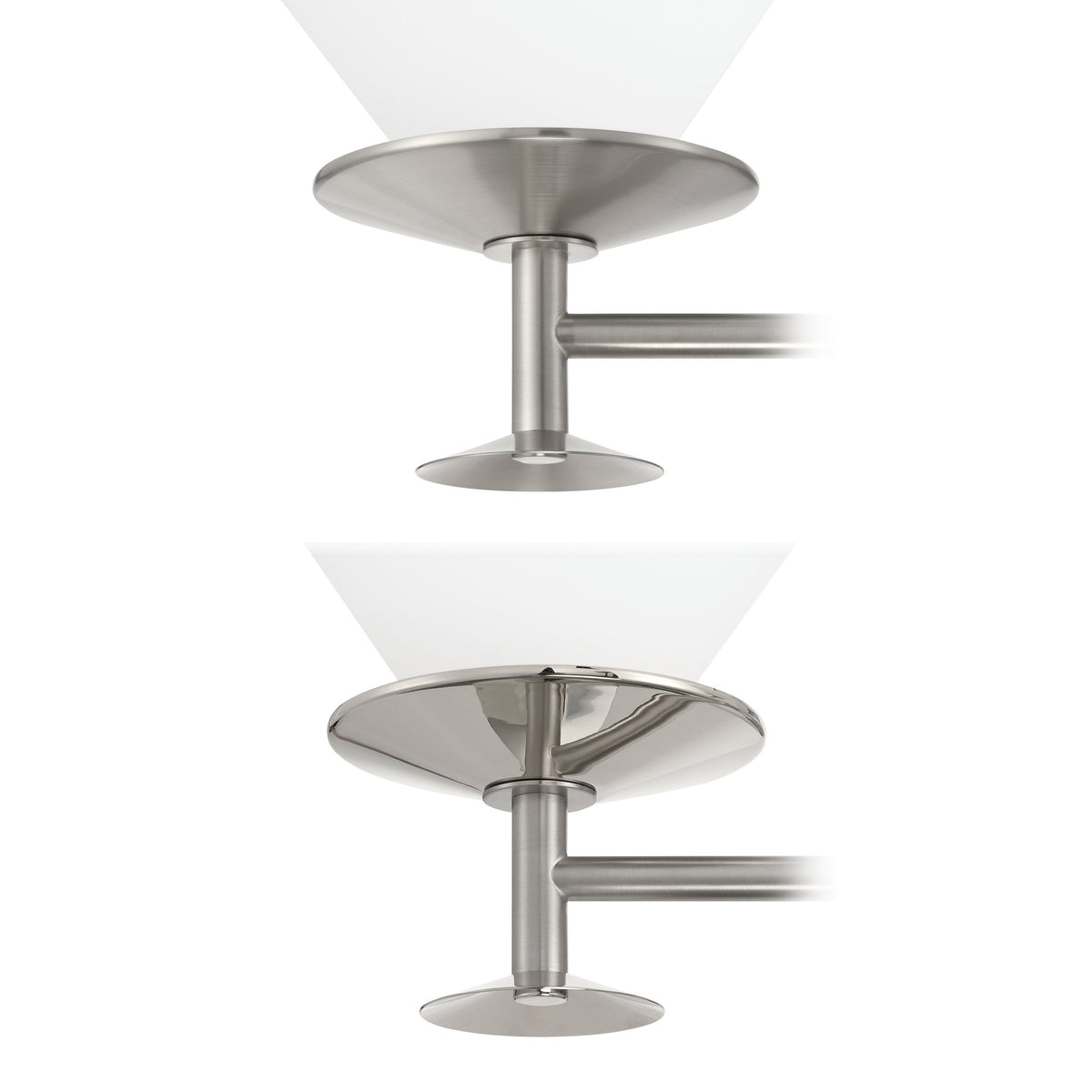Tremolo 20-inch 2-light Brushed Nickel and Polished Nickel Vanity Light with Etched Opal Glass